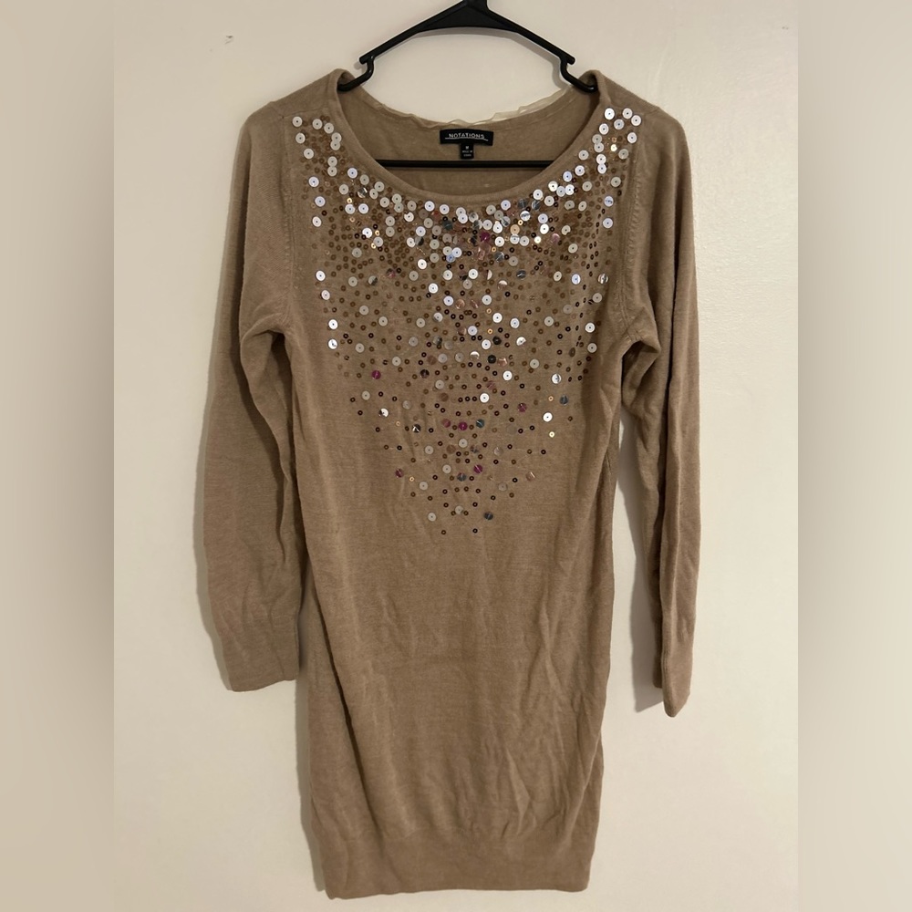 Tan sequined tunic